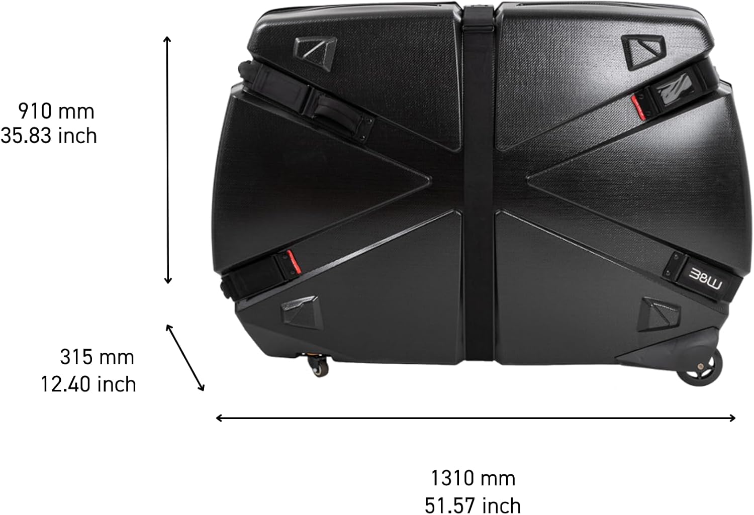 B&W Bike Guard Curv Hard Shell Bike Case - Curv Material 12x Stronger Than ABS - Road, Triathlon, Mountain Bikes up to 29 Inch - 24 lb - TSA Approved