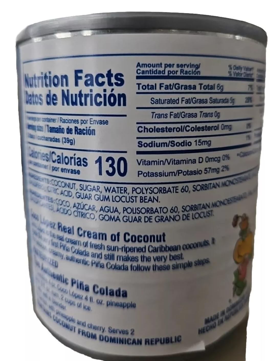 Coco Lopez coconut cream 6 cans 8.5 onz