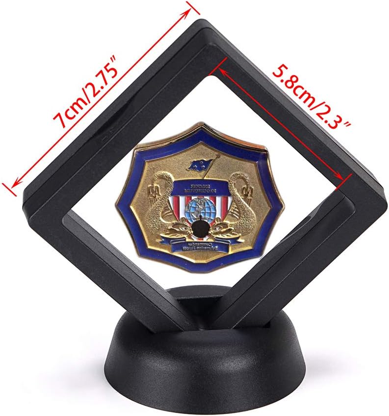 Skelang 3D Floating Display Case Display Stand Holder Suspension Frame for AA Medallion, Antique，Challenge Coin, Chip, Jewelry