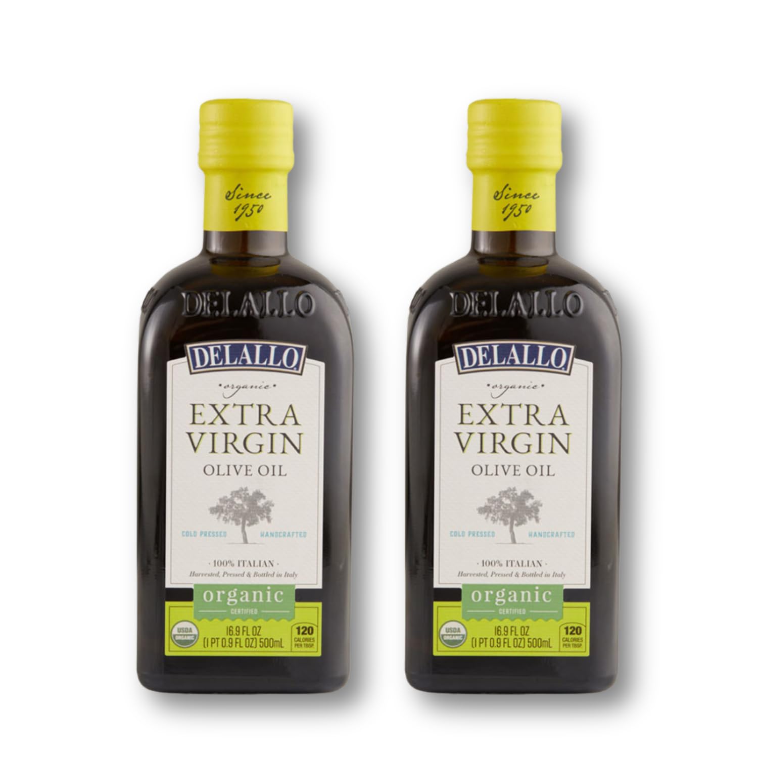 DeLallo Organic Extra Virgin Olive Oil, Imported from Italy, Gourmet Oil for Dipping and Drizzling, Made With First Cold Pressing of Olives