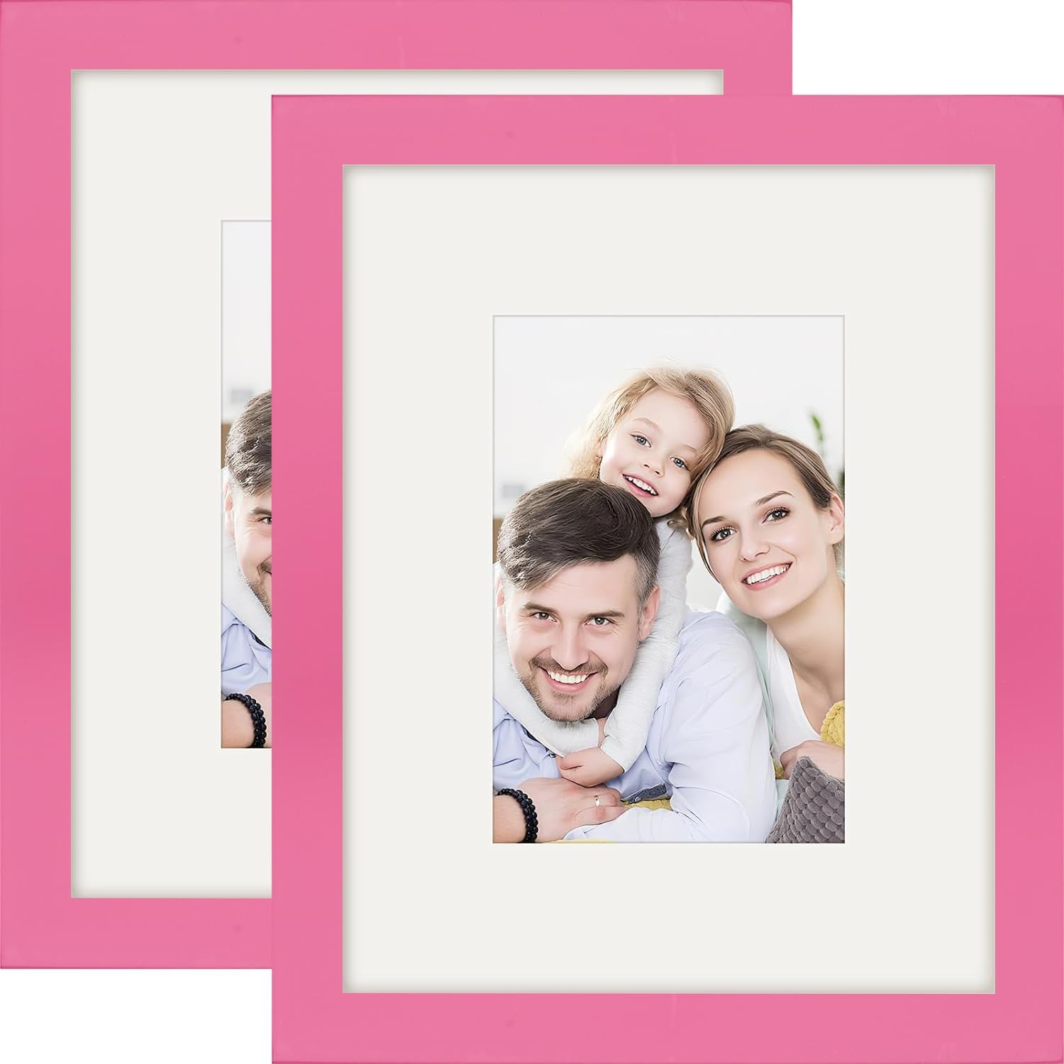 Picture Frames 8x8 2 Pack Made of Solid Wood Black for Wall Mounting and Tabletop Display