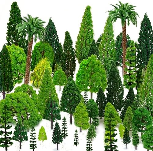 36pcs Mixed Model Trees, 1.5-6 inch(4-16 cm), Diorama Supplies, Model Grass, Miniature Trees for Projects with No Bases