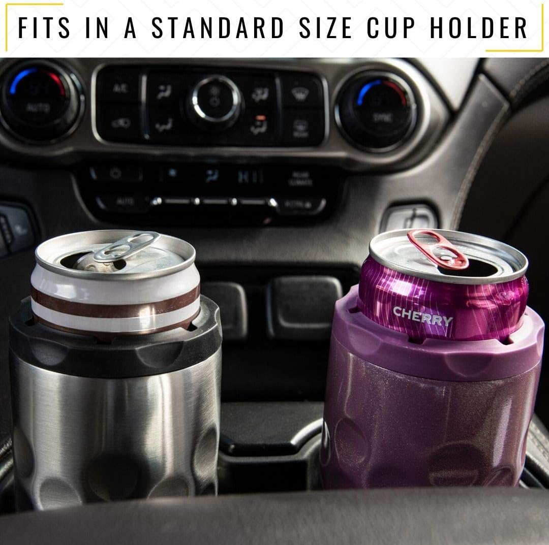Hooch|Hog Slim Can Cooler Stainless Steel for 12 oz. Skinny Cans | 3x Insulated Beer Can Holder for Michelob Ultra, White Claw
