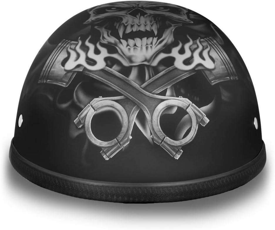 Daytona Helmets Graphics Bicycle Helmets for Men - Novelty Half Helmet with Breathable Liner - Retro Skull Cap – Eagle Headgear with Head Wrap