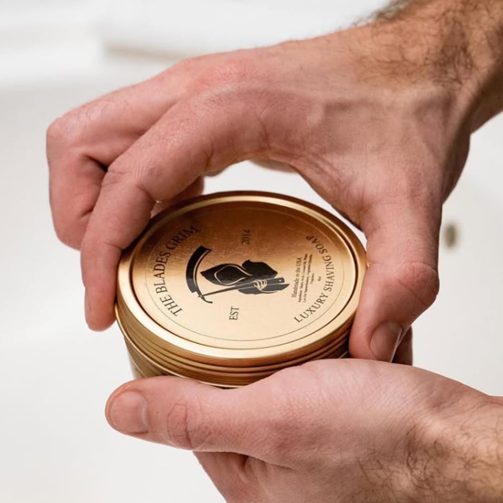The Blades Grim – Luxury Shave Soap, Handmade in the USA (Smolder, 4oz)
