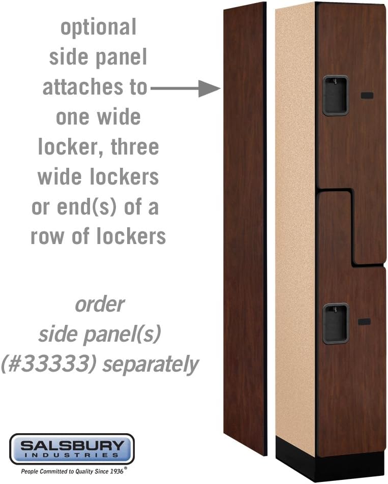 Salsbury Industries 2-Tier S-Style Designer Wood Locker with One Wide Storage Unit, 6-Feet High by 18-Inch Deep, Mahogany