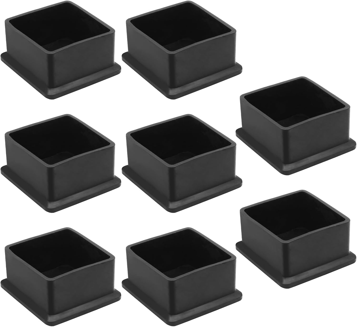 Bonsicoky 20Pcs Rectangle Rubber Furniture Leg Caps (3/4" x 1-1/2"), Vinyl Flexible Chair Leg Floor Protectors for Patio Indoor Chair Table Bed