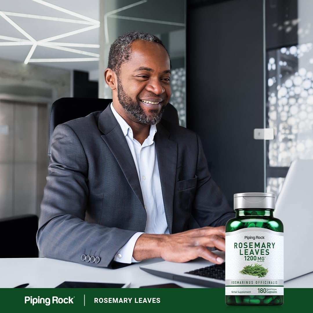 Piping Rock Rosemary Leaves | 180 Capsules | Herbal Leaf Extract Supplement | Non-GMO, Gluten Free