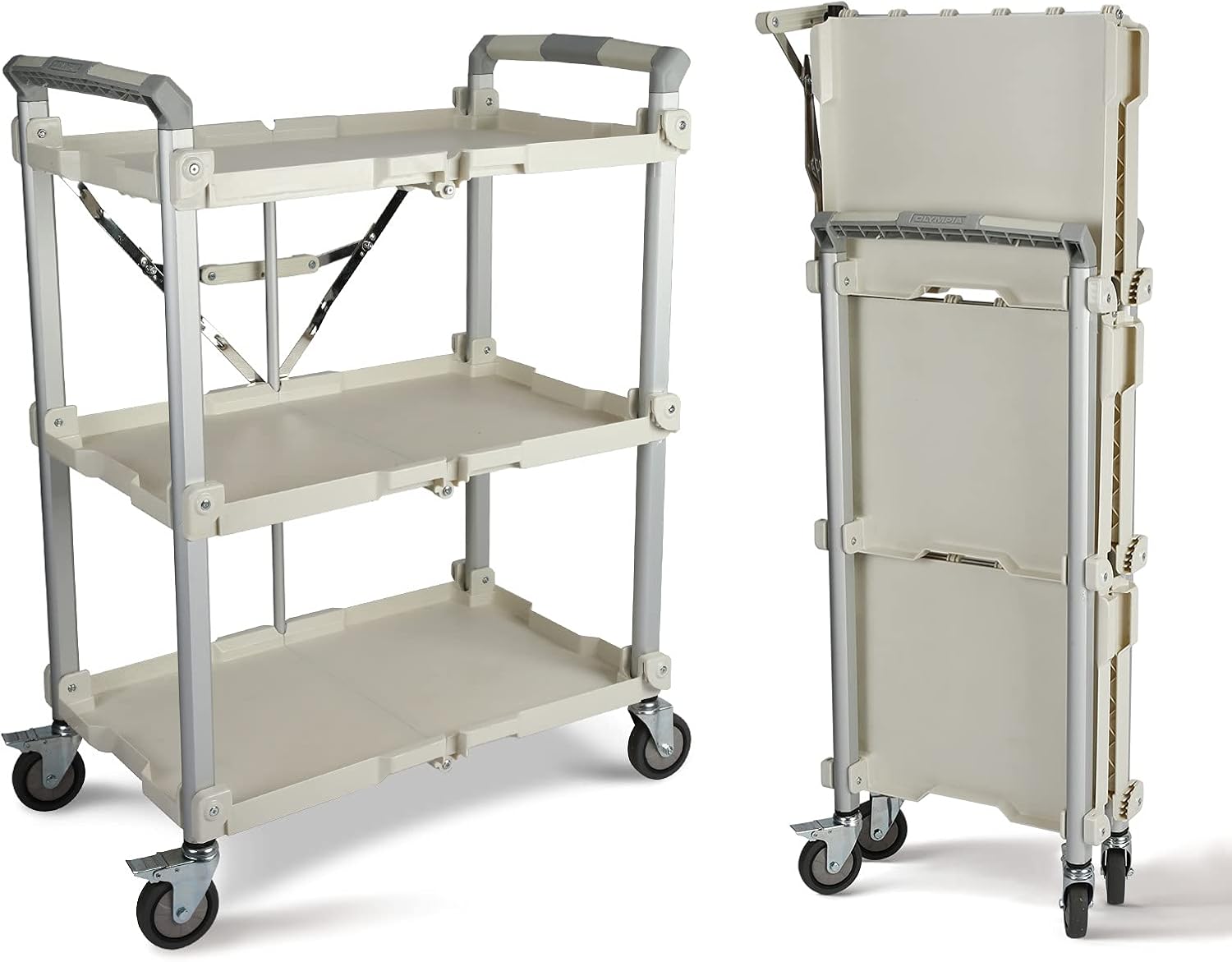 Olympia Tools 85-188 Pack-N-Roll Folding Collapsible Service Cart, 150LB Capacity, Black