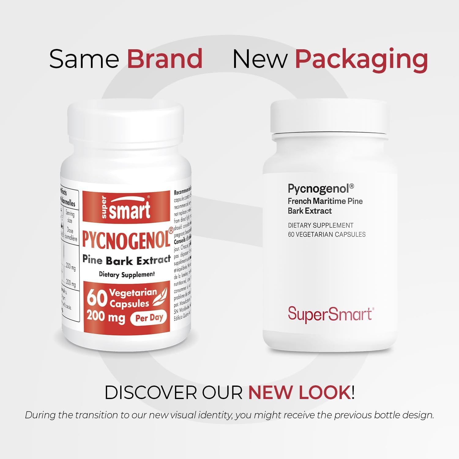 Supersmart - Pycnogenol 200mg per Day (Patented & Highly Bioavailable) - French Maritime Pine Bark Extract | Non-GMO & Gluten Free - 60 Vegetarian
