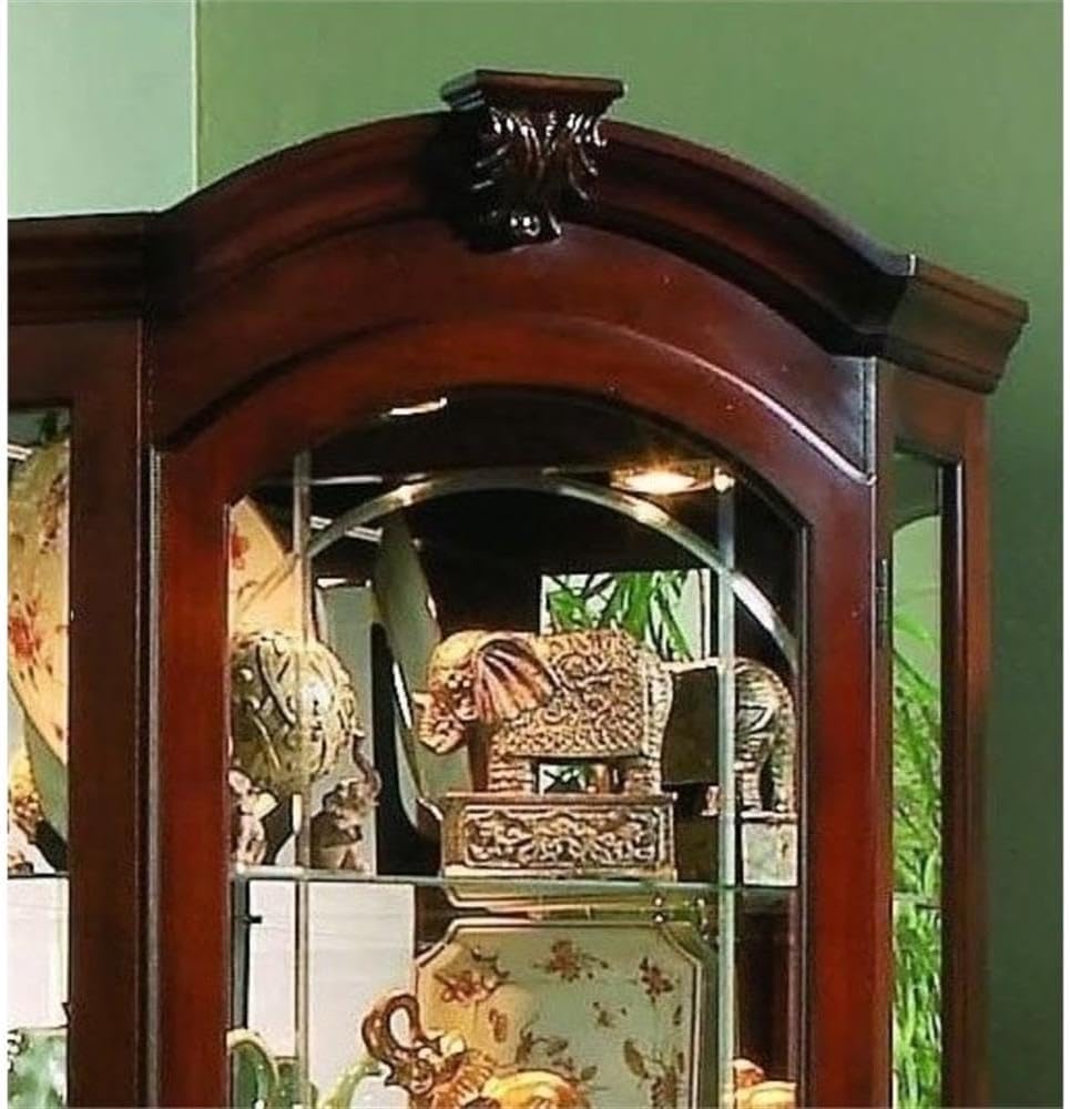 Beaumont Lane 78" H Traditional Wood Corner Curio Cabinet with Adjustable Glass Shelves & Adjustable Glides for Leveling Assembly Required