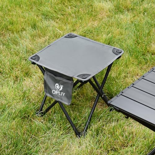 Opliy Camping Stool, Folding Small Chair Portable Camp Stool for Camping Fishing Hiking Gardening and Beach, Camping Seat with Carry Bag (Blue-Leaf)
