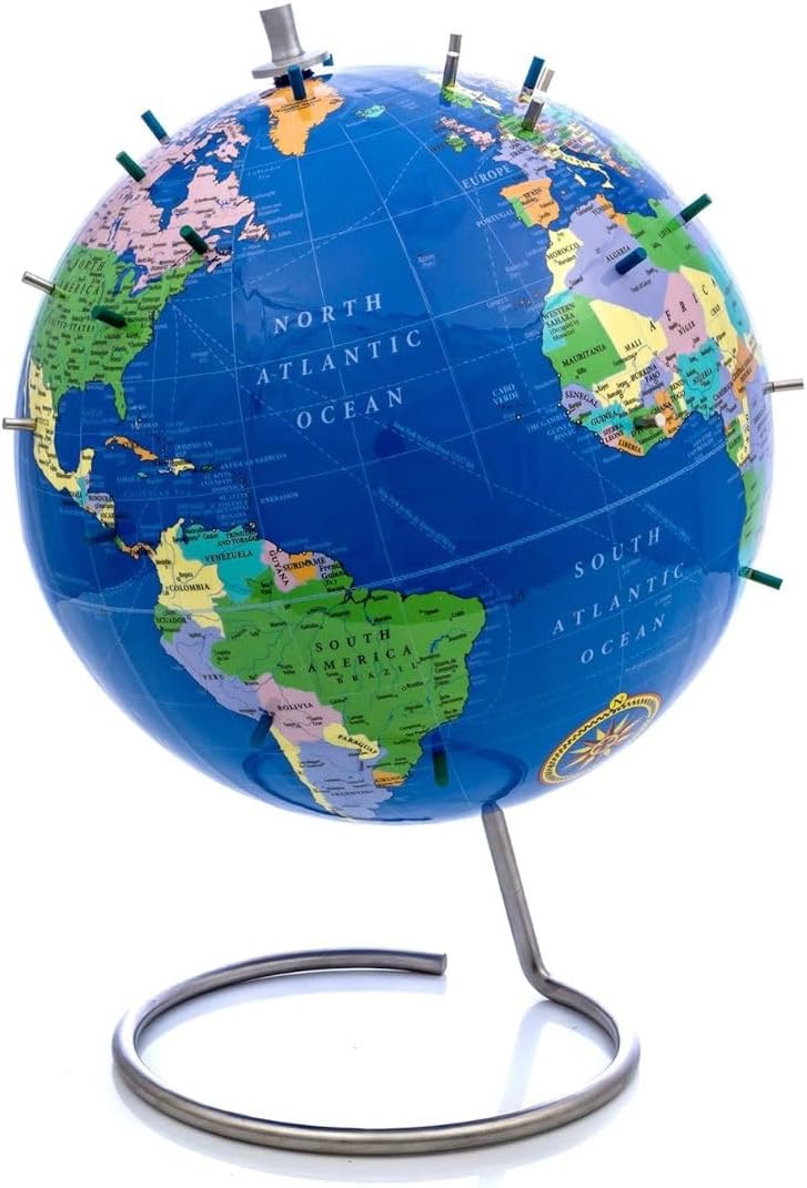 Magnetic World Globe, 10" Magnetic Standing Sphere for Office Desk or Classroom