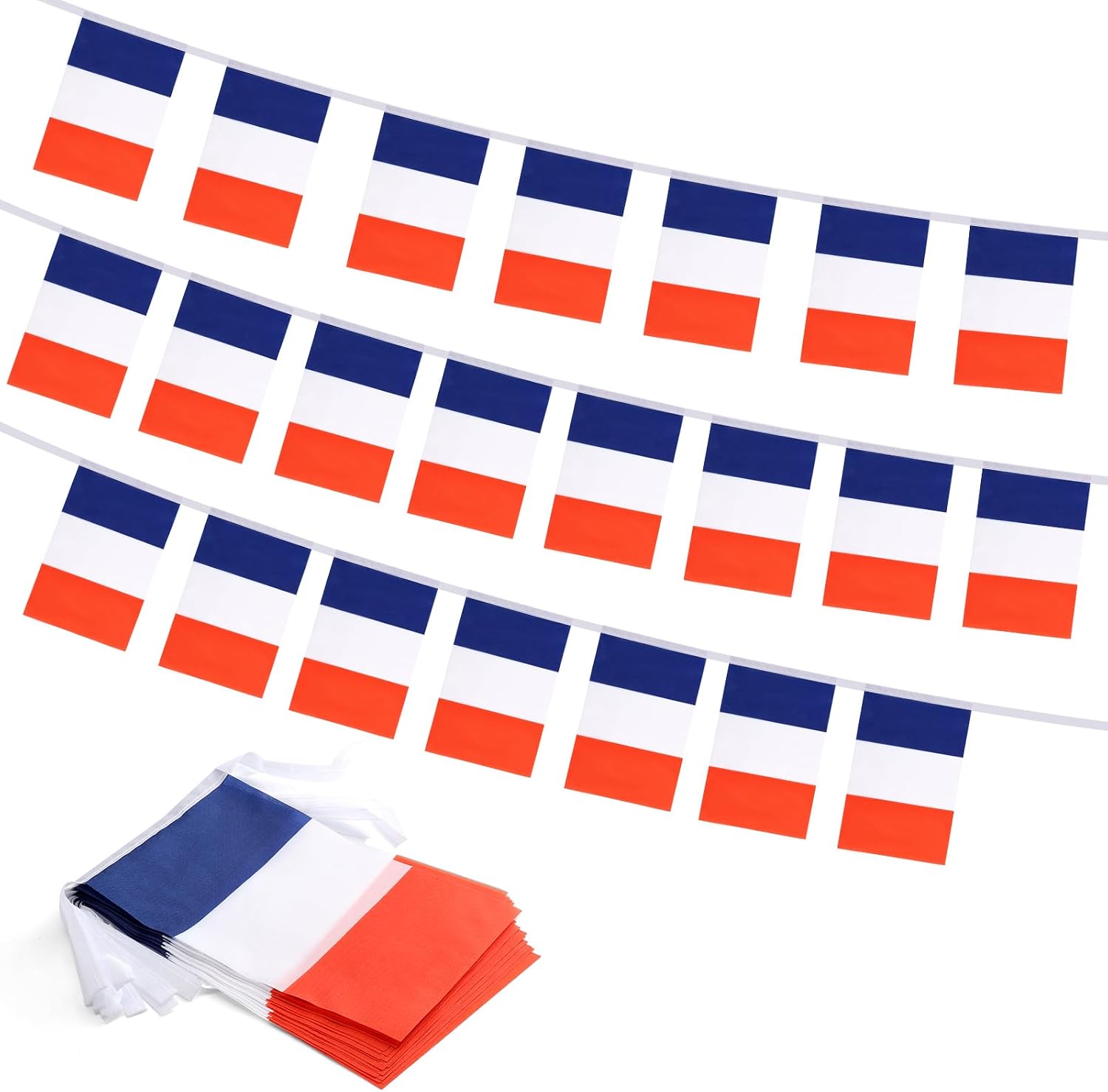 Nicaragua Flag Banner, Small Mini Nicaraguan Flags Patriotic Decoration for Party, Classroom, Sports Events, 33 Feet 30 Flags