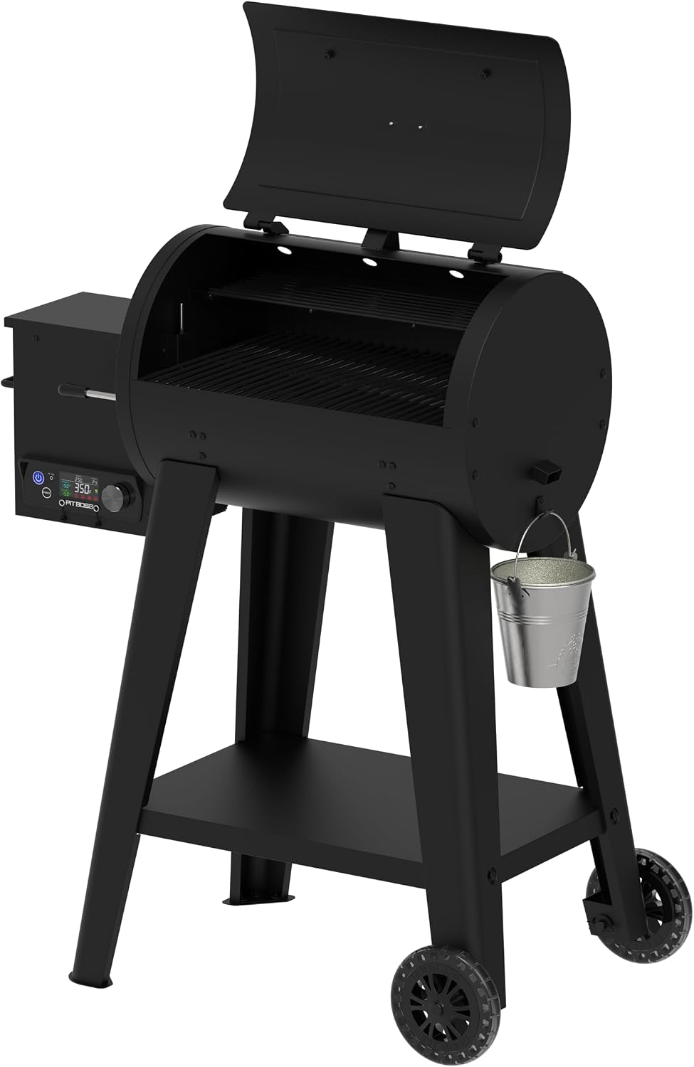 Pit Boss 500 FB2 Series Wood Pellet Grill & Smoker with Flame Broiler and LCD Digital Controller, 518-Sq. In. Cooking Space, 180°F to 500°F Temperature Range, Meat Probe, 5 lb. Pellet Hopper, Black