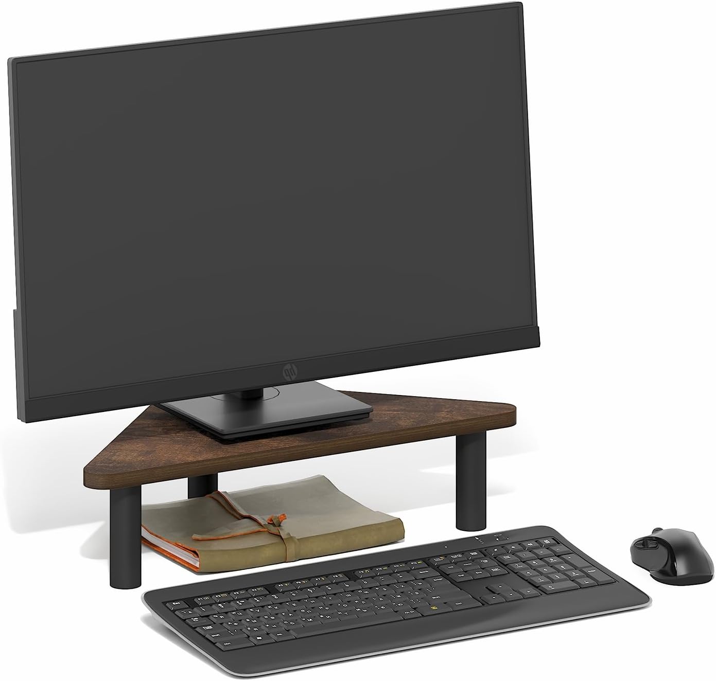 FURINNO Turn-N-Tube Monitor Stand, French Oak Grey/Black