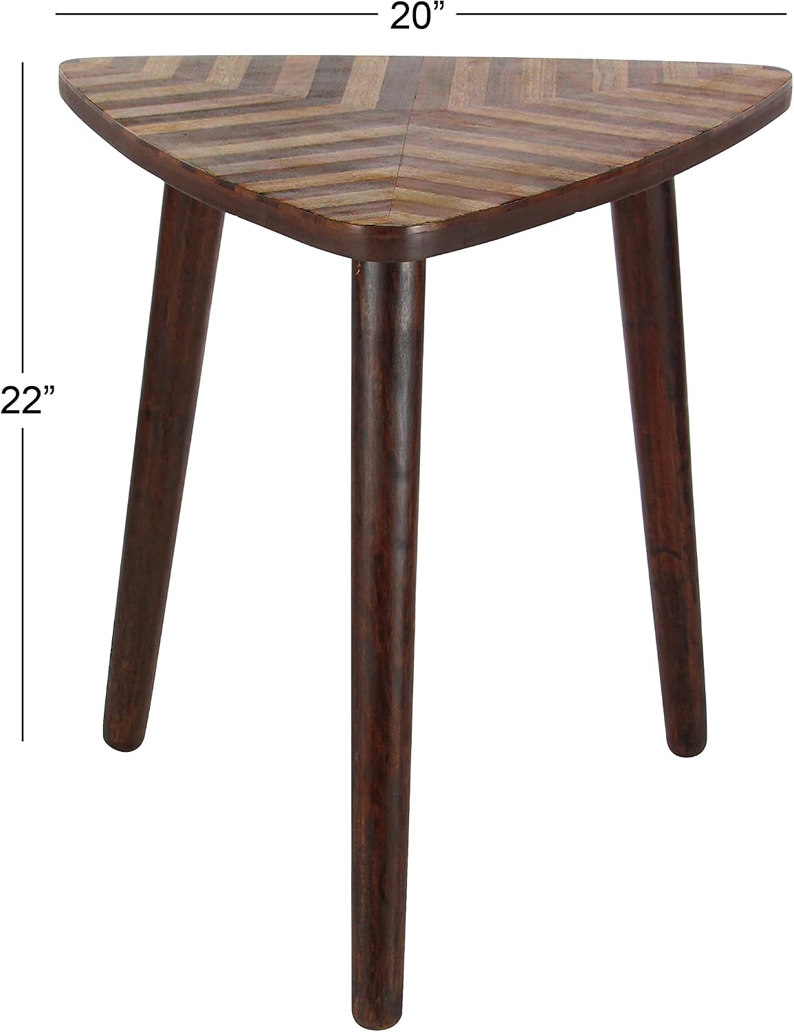 Deco 79 Mango Wood Handmade Side End Accent Table End Table with Wood Inlay, Side Table 20" x 21" x 22", Brown