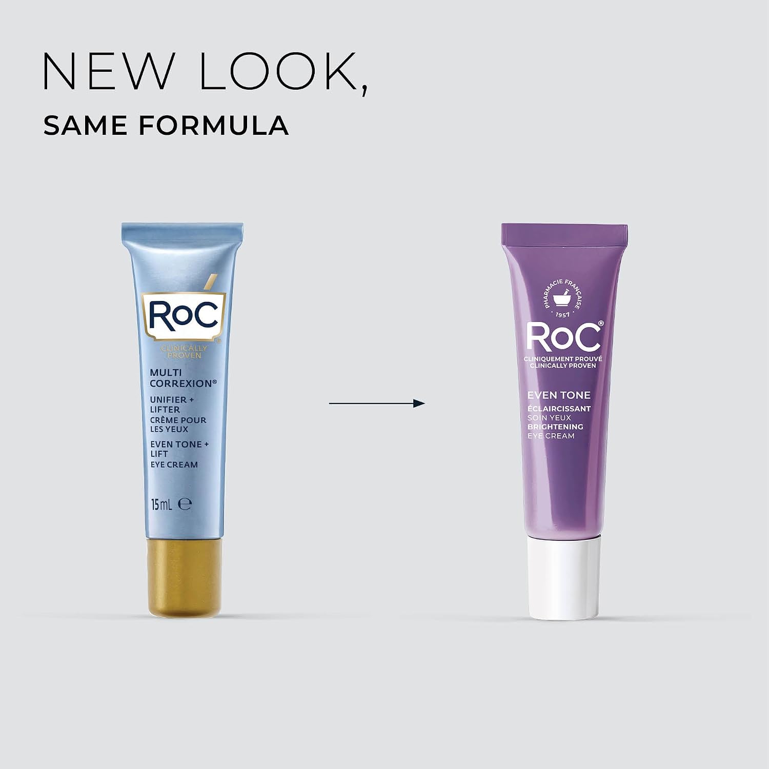 RoC Brightening 5 in 1 Eye Cream Multi Correxion Even Tone + Lift, 0.5oz | 0.5 oz Under eye cream for under eye bags & dark circles