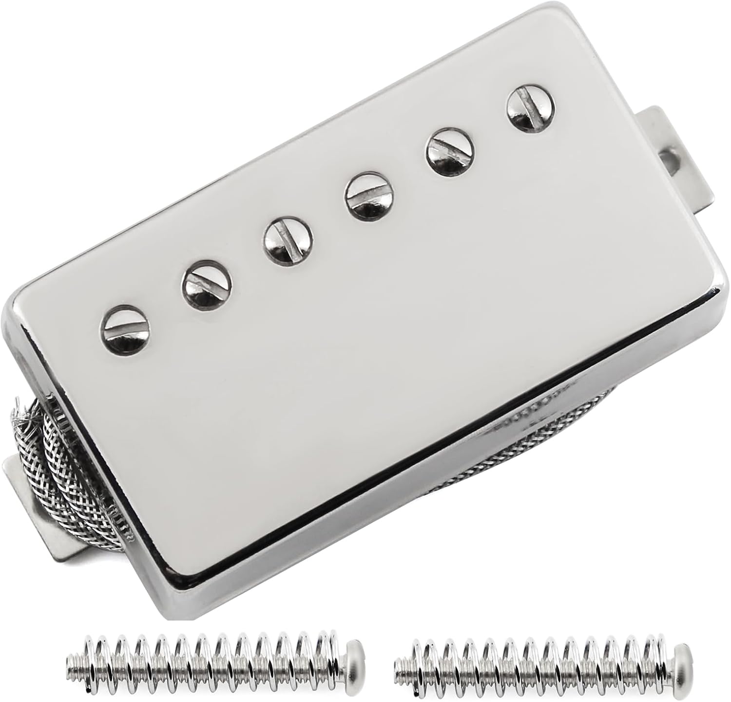 FLEOR Alnico5 Guitar Humbucker Pickup Set Chrome Bridge & Neck Pickups Compatible with LP style Guitar Part