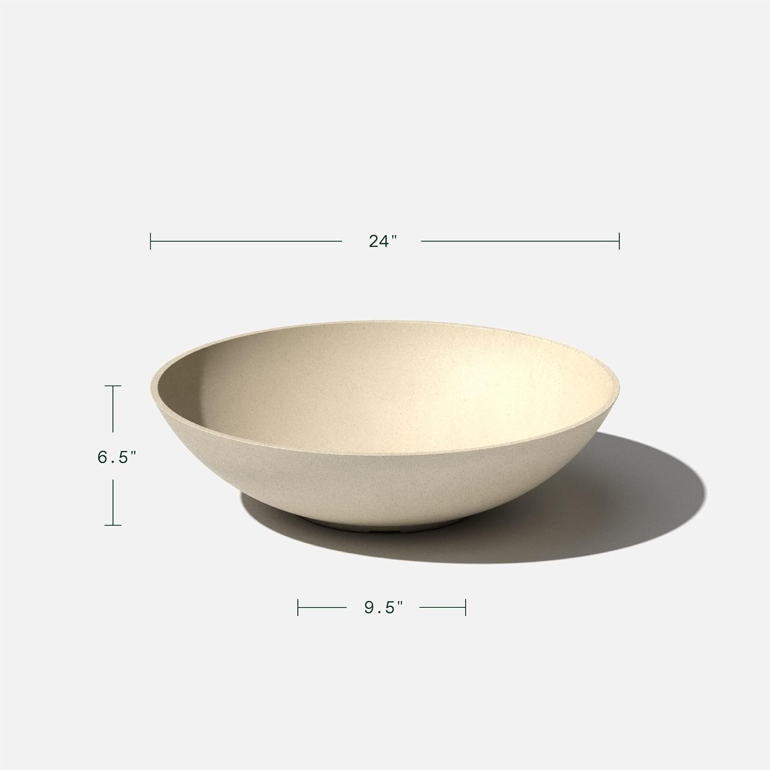 Veradek Mason Series Lane Bowl - Large Outdoor Bowl Planter | Made From a Durable Plastic-Stone Composite With Pre-Drilled Drainage Holes. Modern Patio/Tabletop Décor