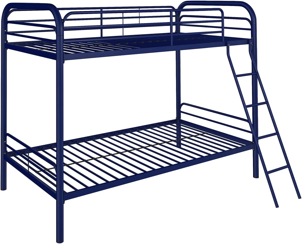 DHP Twin-Over-Futon Convertible Couch and Bed with Metal Frame, Ladder and Guardrails - Black