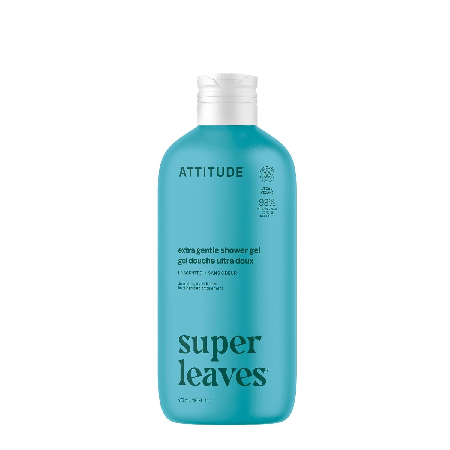 ATTITUDE Body Wash, EWG Verified Shower Gel, Dermatologically Tested, Plant and Mineral-Based, Vegan Personal Care Products, Earl Grey & Fresh Cucumber, 16 Fl Oz