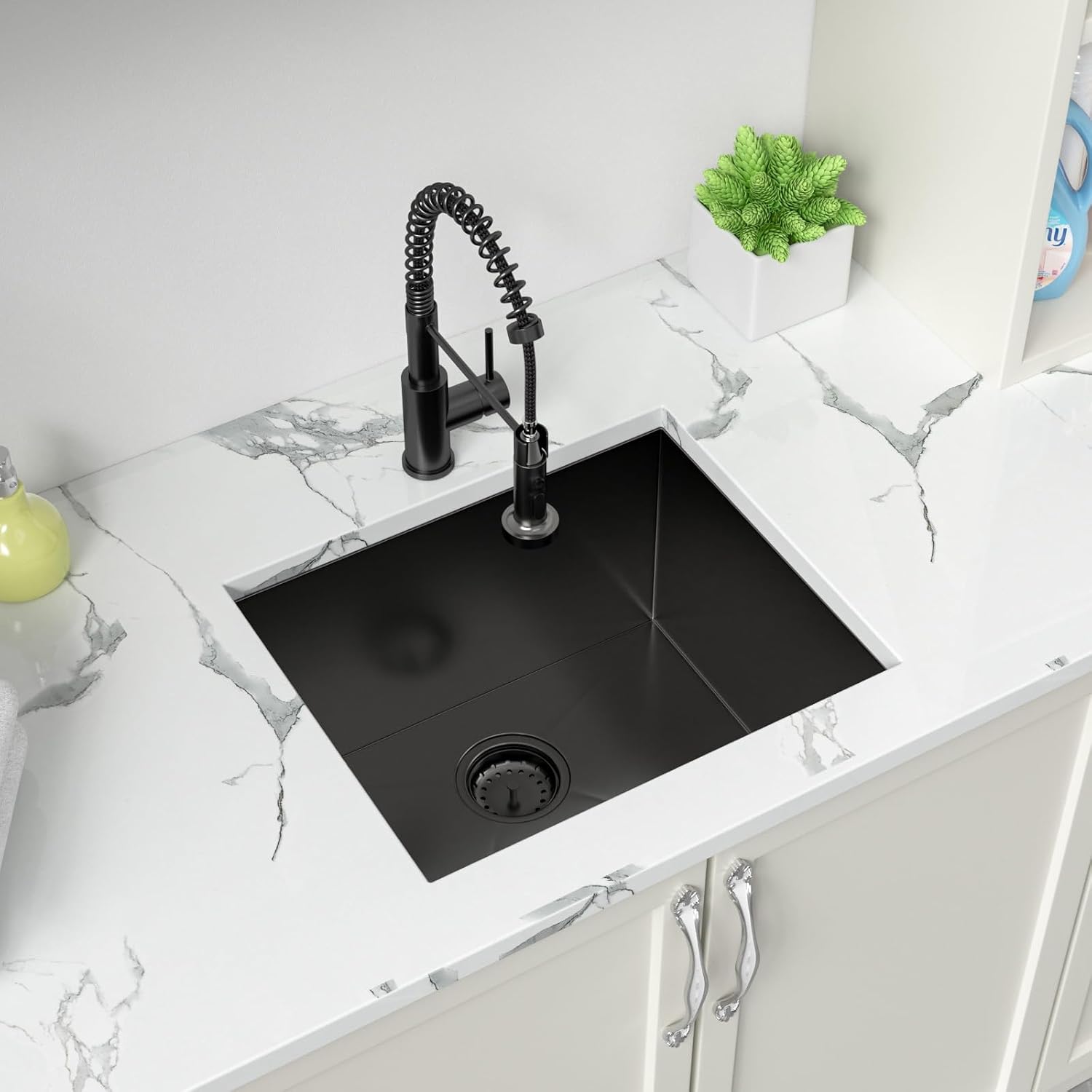 Sarlai 21 Inch Undermount Laundry Sink 21x18x12 Inch Undermount Laundry Utility Sink Deep Single Bowl 16 Gauge Stainless Steel Laundry Tub Sinks