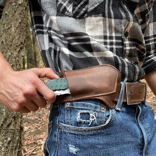 Hide & Drink, Horizontal Holster Compatible with Swiss Champ Victorinox Army Knife, Tool Case for Belt, Full Grain Leather, Handmade, Bourbon Brown