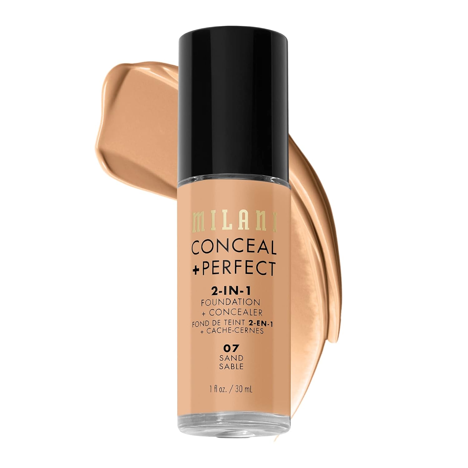 Milani Conceal + Perfect 2-in-1 Foundation + Concealer Makeup -13-Chestnut | Medium-To-Full Coverage, Natural-Matte Finish. Under Eye Corrector, Cover Redness & Imperfections. Waterproof & Sweat-Proof.
