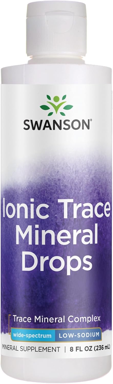 Swanson Concentrace Trace Mineral Drops 8oz-Complete Mineral Complex for Energy, Hydration, & Electrolyte Balance Over 72 High Absorption Ionic Minerals Such As Magnesium, Potassium, Calcium | For Energy, Hydration, and Electrolyte Balance over 72 High A…