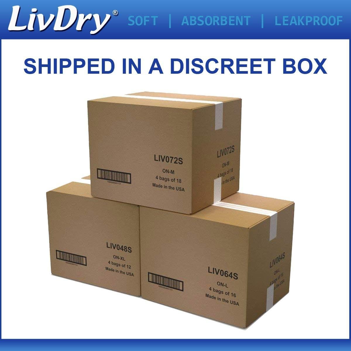 LivDry Adult XL Incontinence Underwear, Overnight Comfort Absorbency, Leak Protection, X-Large, 48-Pack