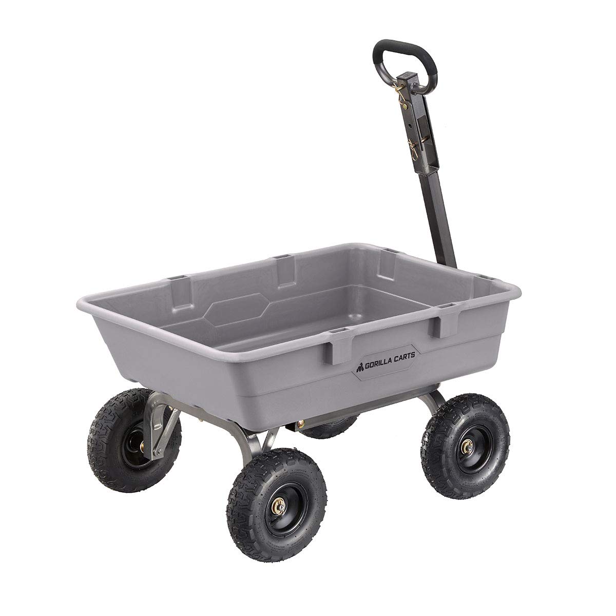 Gorilla Carts Poly Garden Dump Garden Cart with Easy to Assemble Steel Frame, Camping Wagon with Quick Release System, 1200 Pound Capacity, and 13 Inch Tires | 1,200-lb Capacity, 6 Cu Ft Tub Poly Dump Cart with Quick-Release Dump for Bigger Yard Cleanup…
