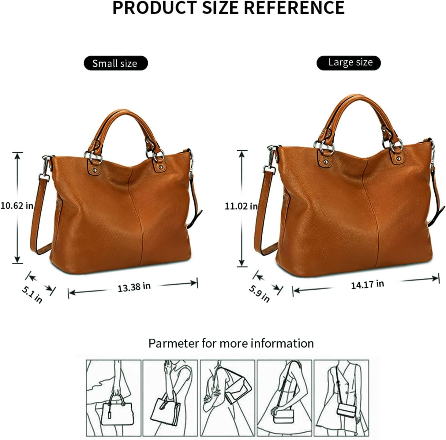 Kattee Genuine Leather Tote Purse for Women, Top Handle Satchel | Soft genuine leather tote with roomy storage and versatile carry for work, shopping, and travel.