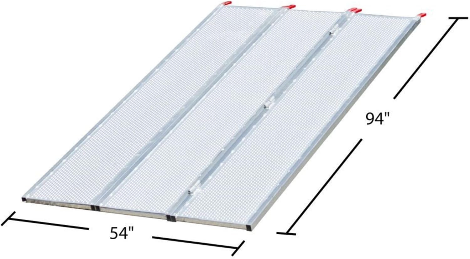 Black Widow 6ft 5in Aluminum Folding ATV Loading Ramp, 1500 lb Capacity | Load four-wheelers into trailer, folds into thirds for storage, safety straps included