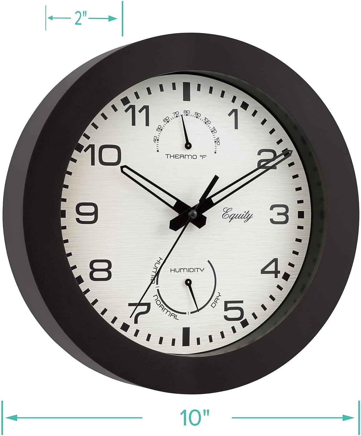 Equity by La Crosse 10 Inch in/Out Brown Wall Clock with Thermometer and Hygrometer (29005)