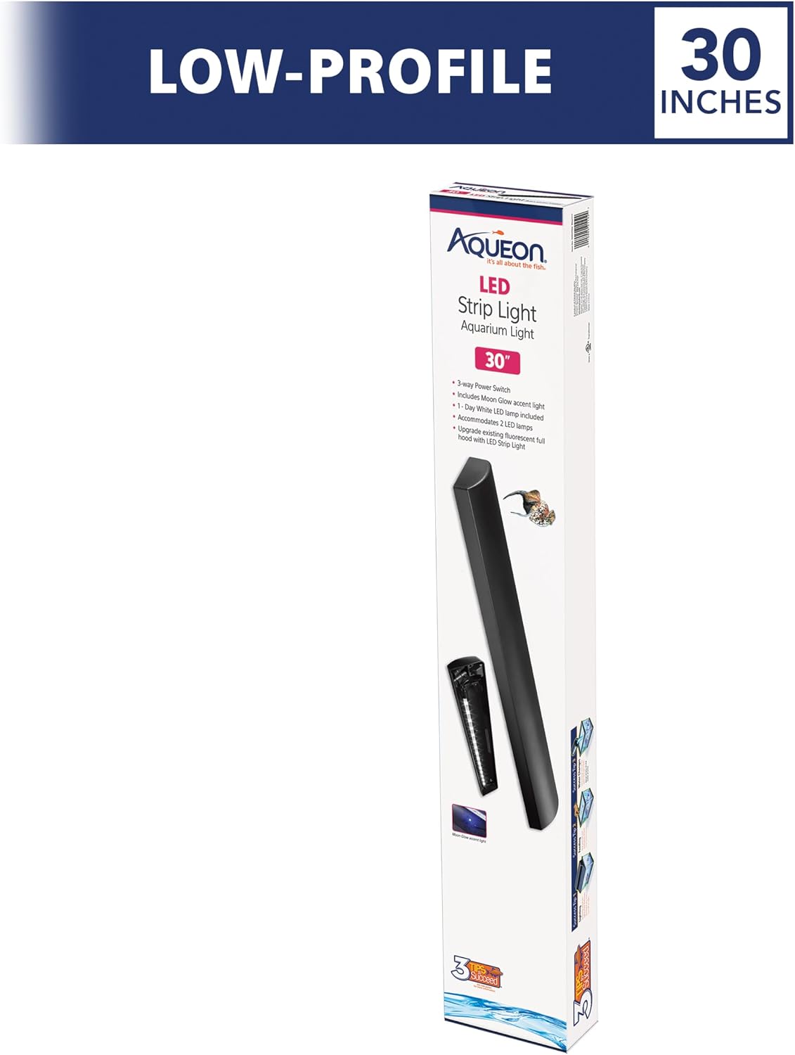 Aqueon LED Fish Tank Aquarium Strip Light Fixture, 24 Inch