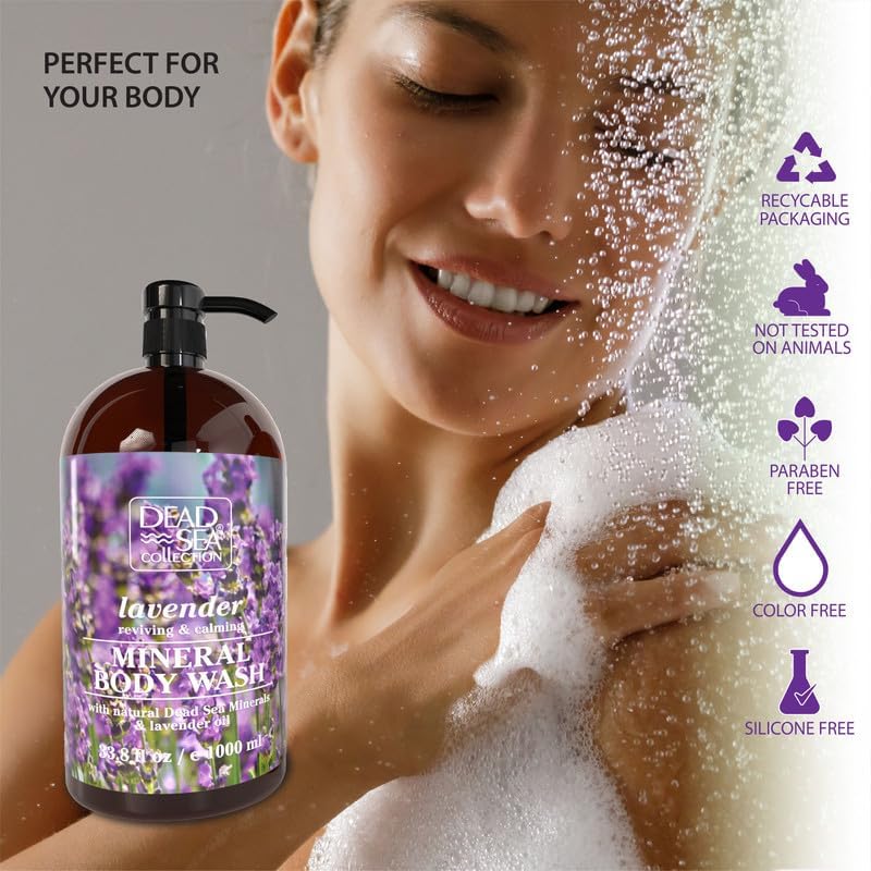 Dead Sea Collection Coconut Body Wash for Women and Men - with Pure Dead Sea Minerals and Coconut Oil - Cleanses and Moisturizes Skin - Pack of 2 (67.6 fl. oz)