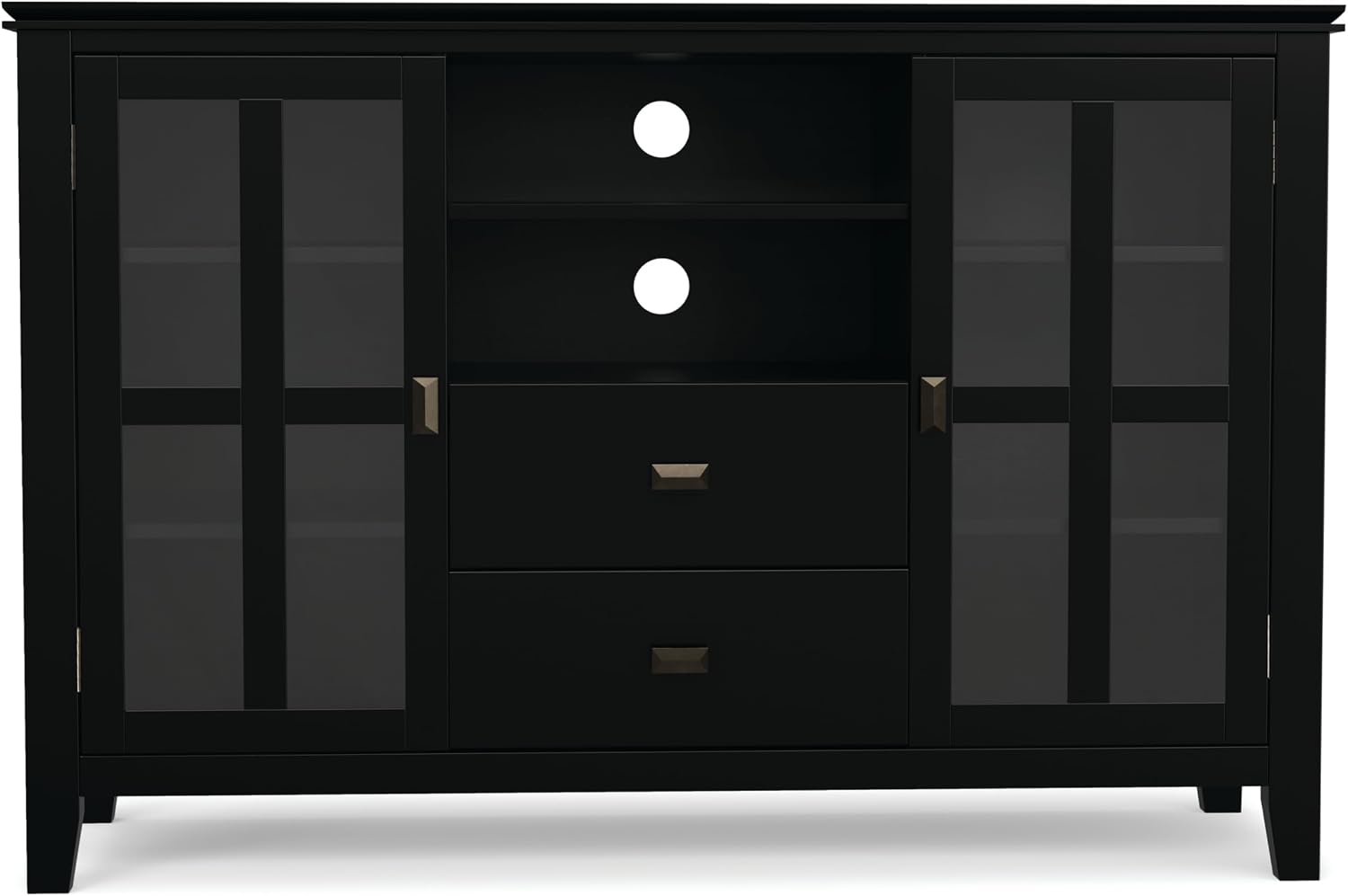 SIMPLIHOME Artisan 53" Wide Solid Wood TV Stand in Russet Brown