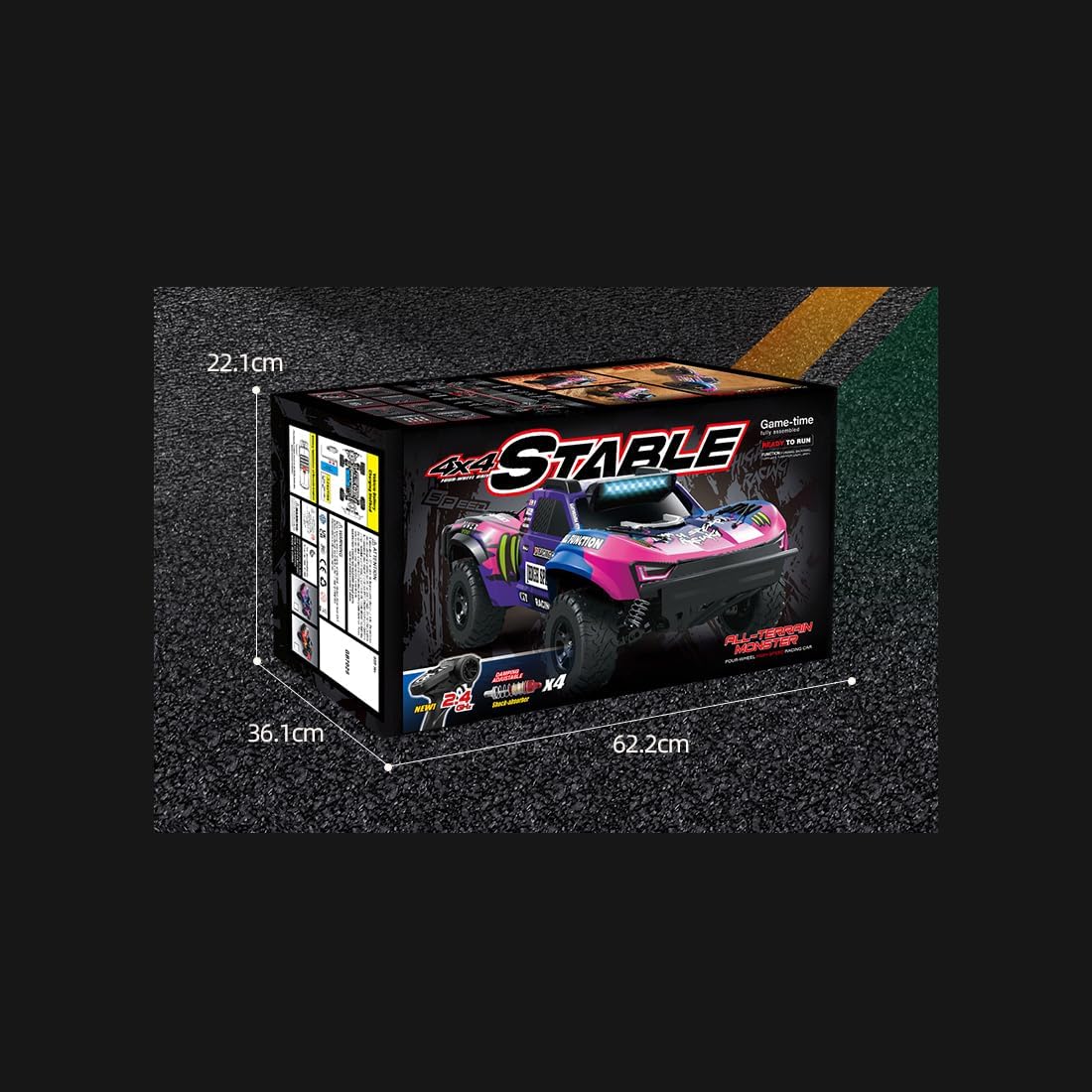 1:10 Scale 4WD Fast Off-Road RC Car – 85km/h High-Speed Remote Control Truck with Metal Gears, Steel CVD Shafts, 90A Waterproof ESC, 5200mAh Battery