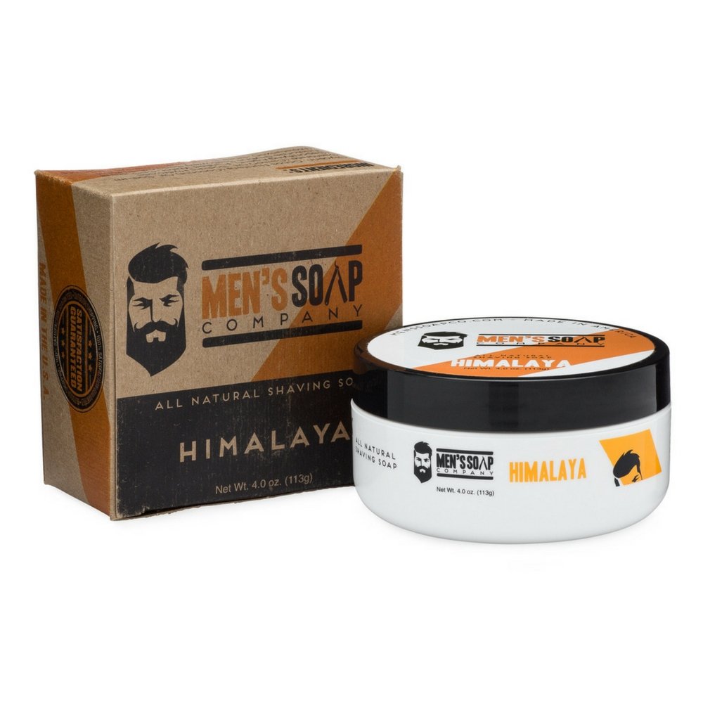 Men’s Soap Company Shaving Soap for Men and Women 4.0 oz Refill Puck Made with Natural Vegan Plant Ingredients. Shea Butter and Vitamin E Create Thick Shave Soap Lather for Skin Protection, Himalaya