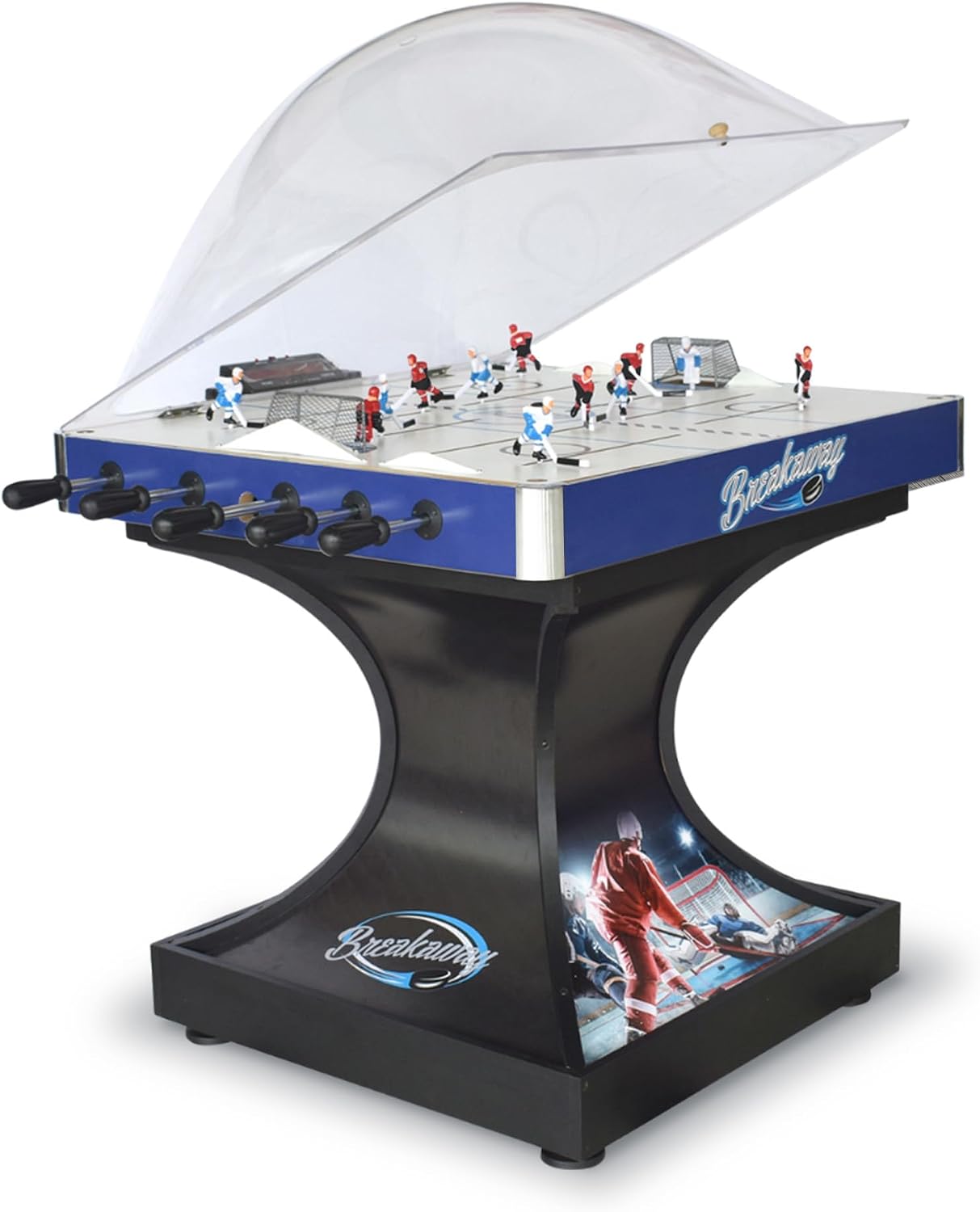 Hathaway Breakaway 41-In Dome Hockey Table for Family Game Room - With EZ-Grip Handles, Easy-Open Dome Top, LED Scoring Unit