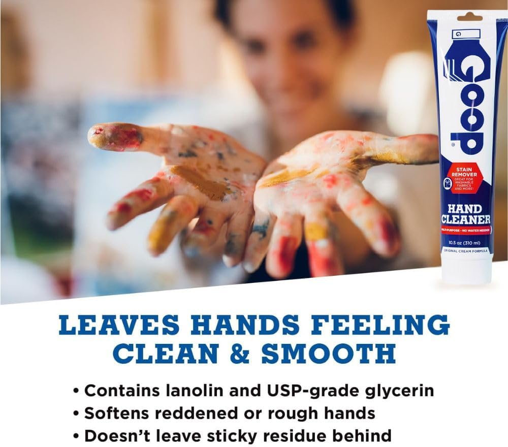 GOOP Multi-Purpose Hand Cleaner- Waterless Hand Degreaser, Laundry Stain Remover - NonToxic and Biodegradable Cleaner Remove Dirt, Oil, Paint, Ink, and Clothes Stains Original, 14oz Pack of 1