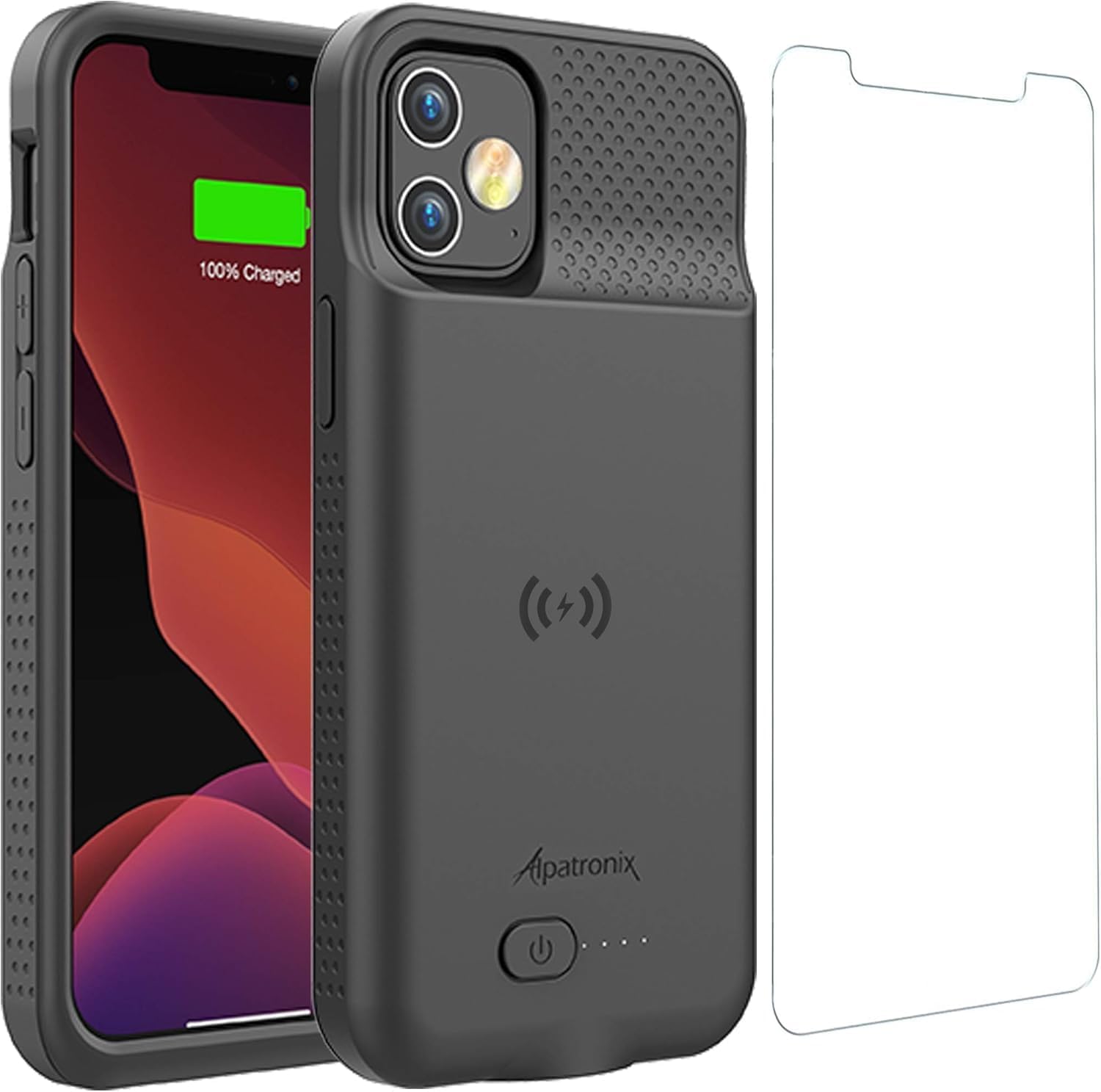 Alpatronix Battery Case for iPhone 12 Mini and iPhone13 Mini (5.4 inch), Slim Portable Protective Extended Charger Cover with Wireless Charging