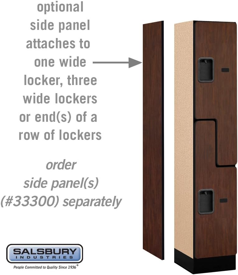 Salsbury Industries Double Tier 'S' Style Designer Wood Locker, Mahogany, 5' 3" x 15"