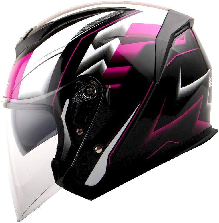 1Storm Motorcycle Open Face Helmet Scooter Classical Knight Bike Dual Lens/Sun Visor: HJK526