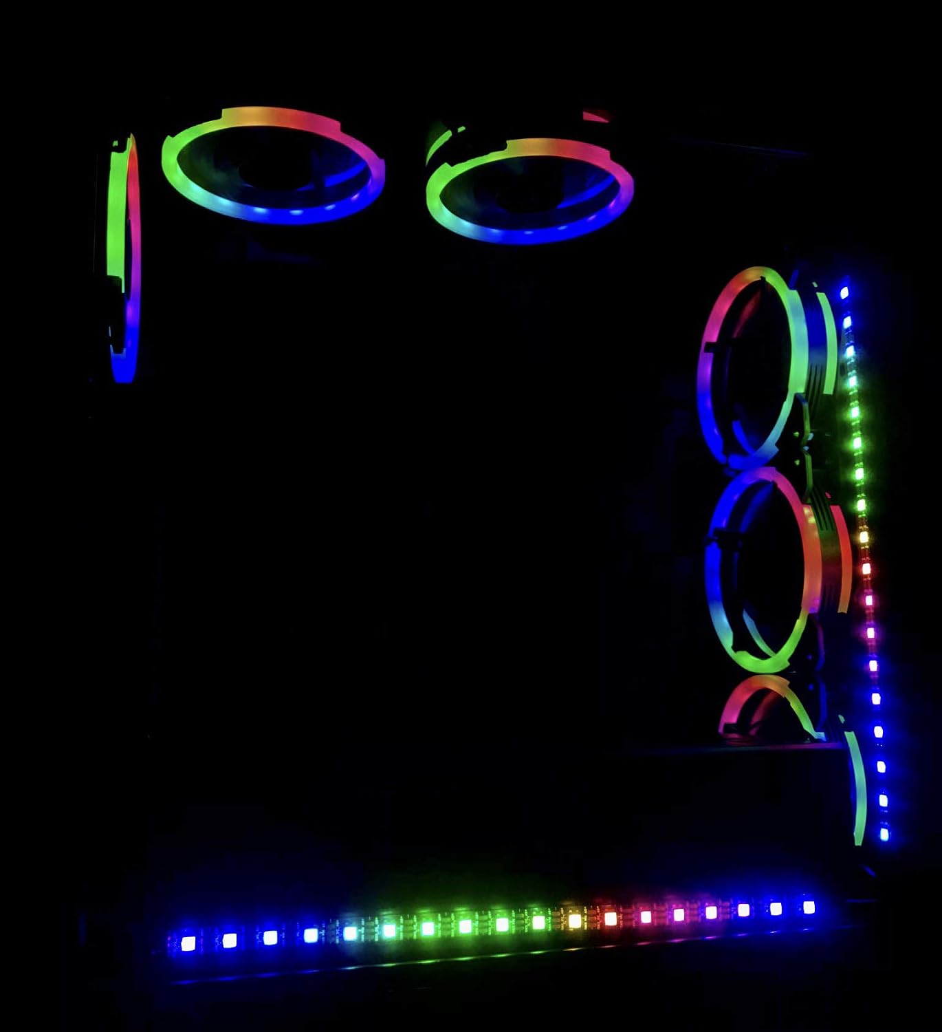 Apevia ST4-RGB Spectra 120mm Silent RGB Fan 4-Pack with Remote Control
