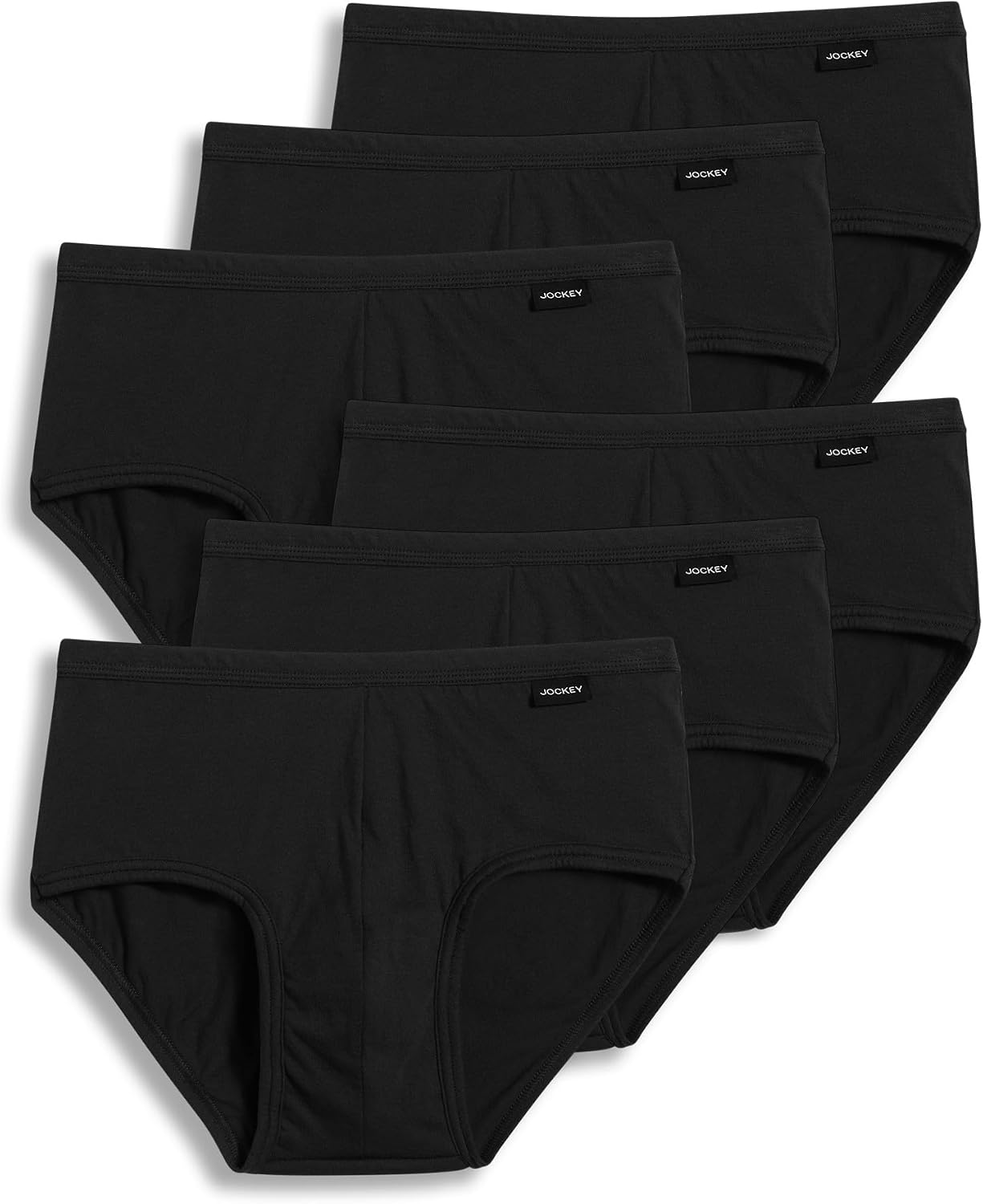 Jockey Elance Poco Brief- 6 Pack - 100% Cotton Underwear for Men