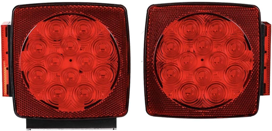 CZC AUTO 12V Submersible LED Trailer Tail Lights Left&Right Reverse Lights | Stop Tail Turn Signal Lights for Under 80 Inch Boat Utility Trailer