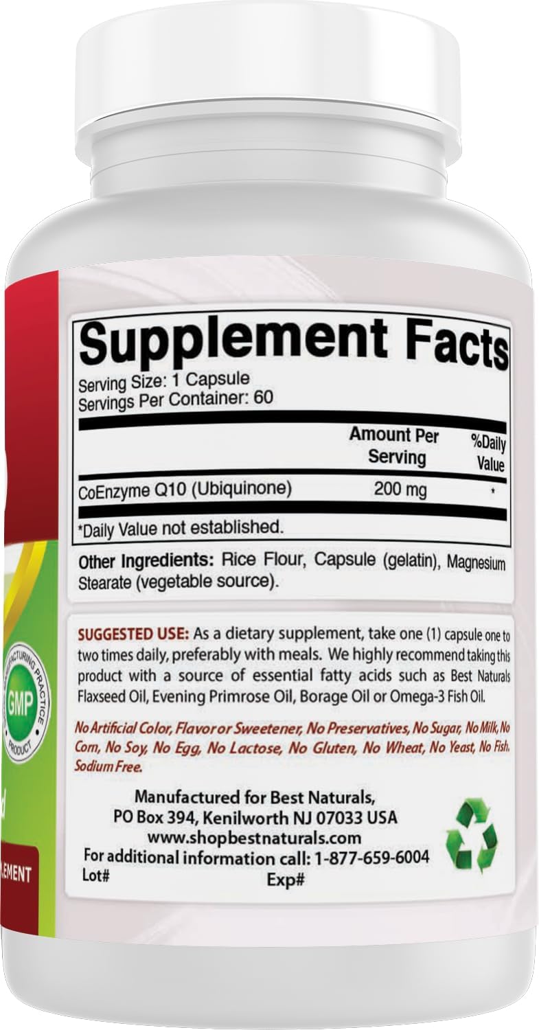 Best Naturals COQ10 200 mg, 60 Capsules