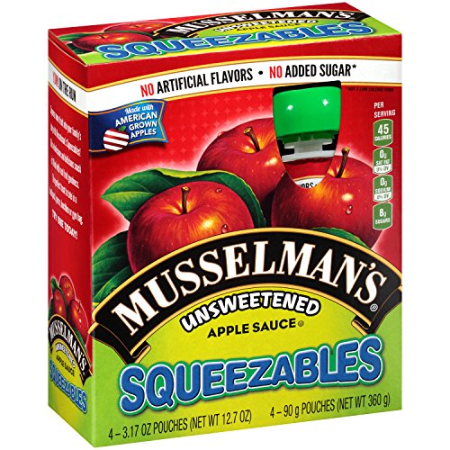 Musselman's Unsweetened Apple Sauce - low calorie, gluten free snack, low sodium, kosher, fat-free, no cholesterol, no high fructuse corn syrup, from 100% fresh American Grown Apples. (24oz x 12)